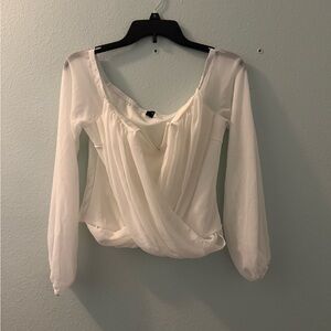 Windsor White Draped Blouse